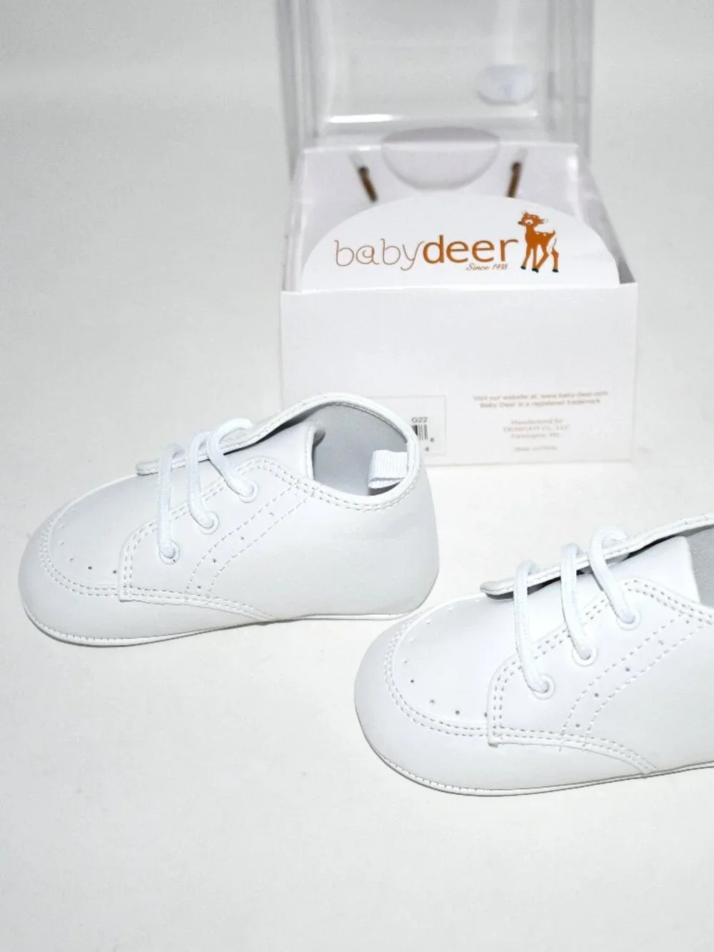 Baby Deer Kids White High Top Crib Shoes 4 Infant #0681 883 4070 NWT